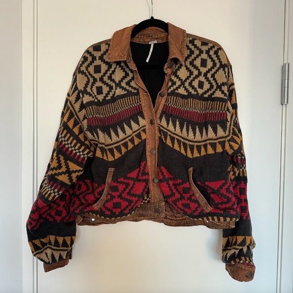 Free People Jackets & Blazers - Free People Western Aztec Denim Jacket